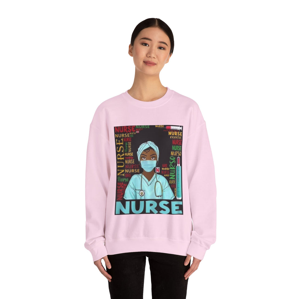 Black Nurse Crewneck Sweatshirt