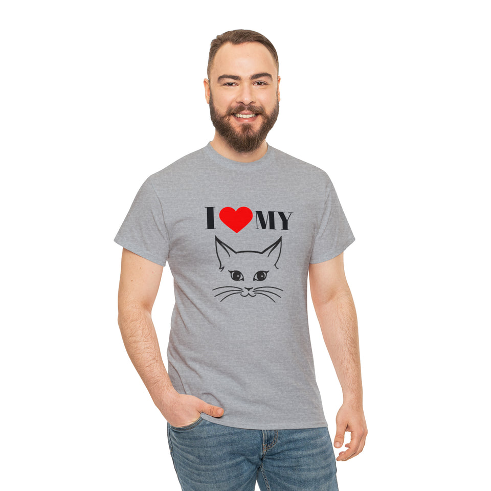 I Love My Cat Unisex Heavy Cotton Tee