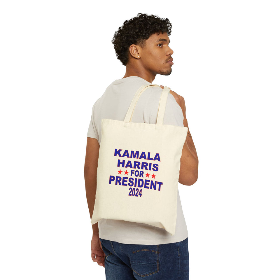 Kamala Harris for President Cotton Canvas Tote Bag