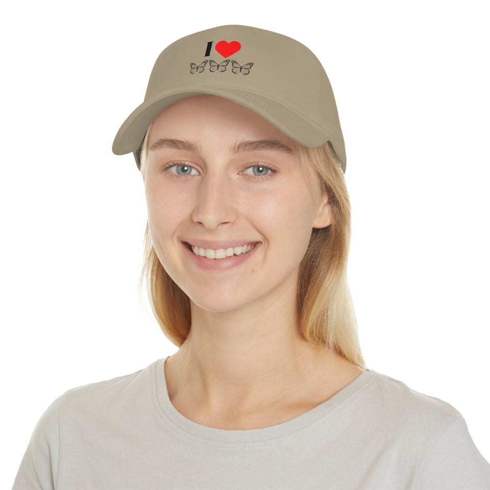 I Love Butterflies Low Profile Baseball Cap