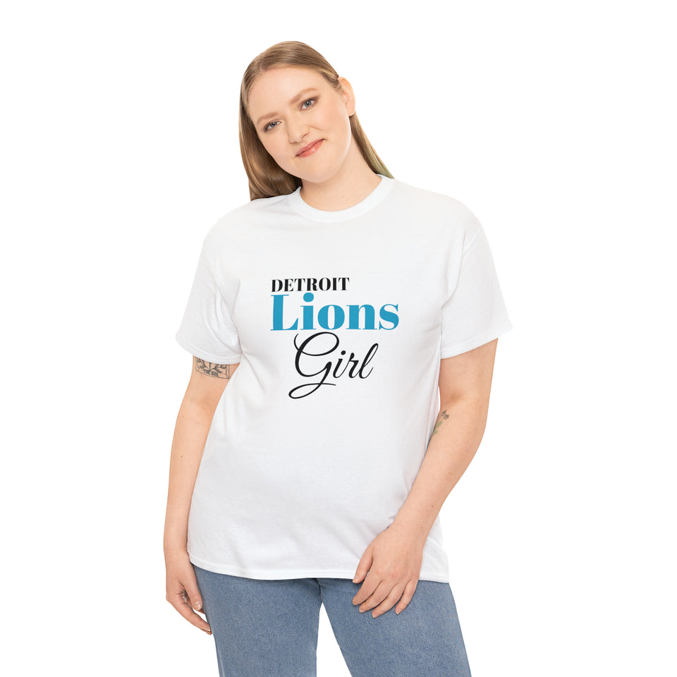 Detroit Lions Girl Unisex Heavy Cotton Tee