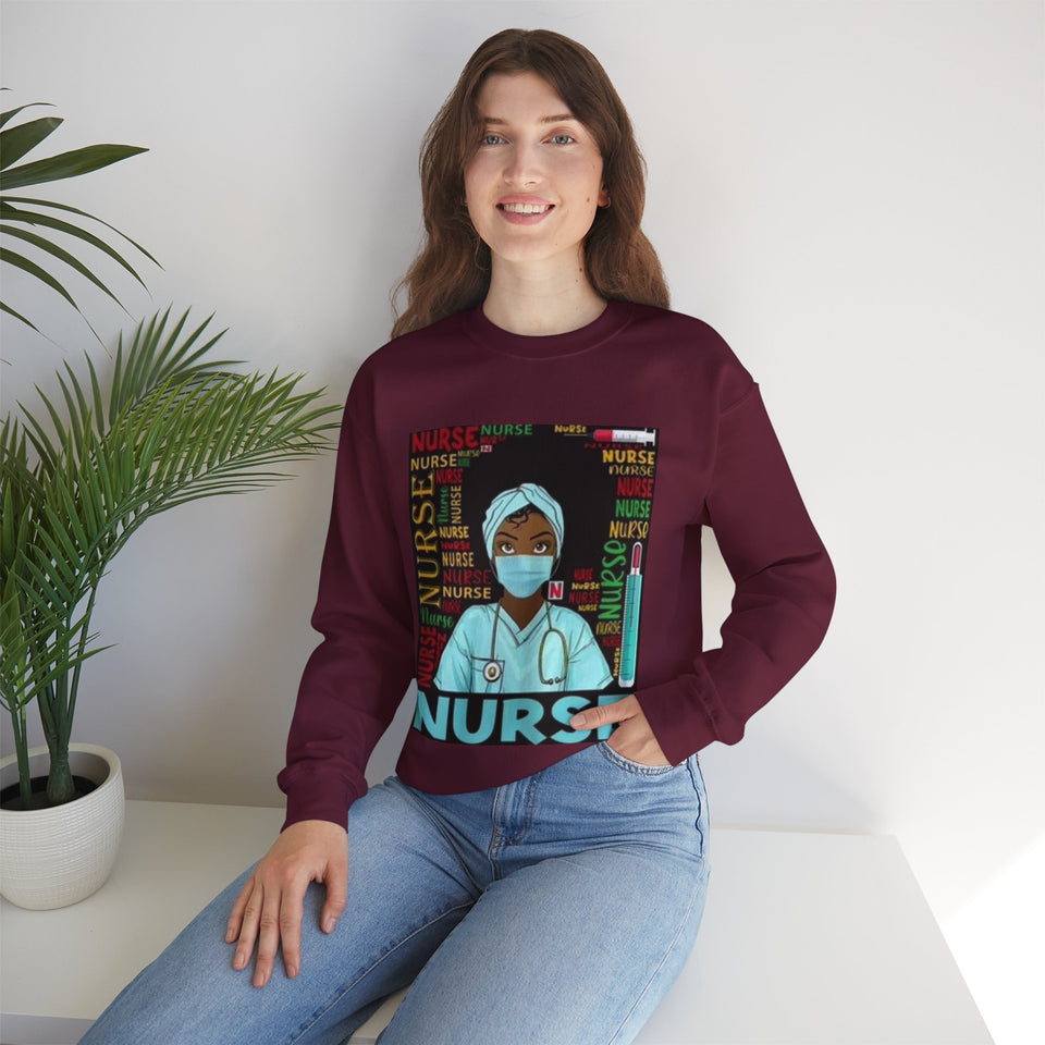 Black Nurse Crewneck Sweatshirt
