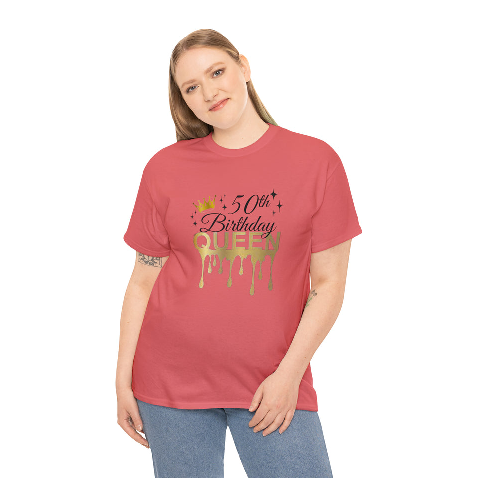 50th Birthday Queen Unisex Heavy Cotton Tee