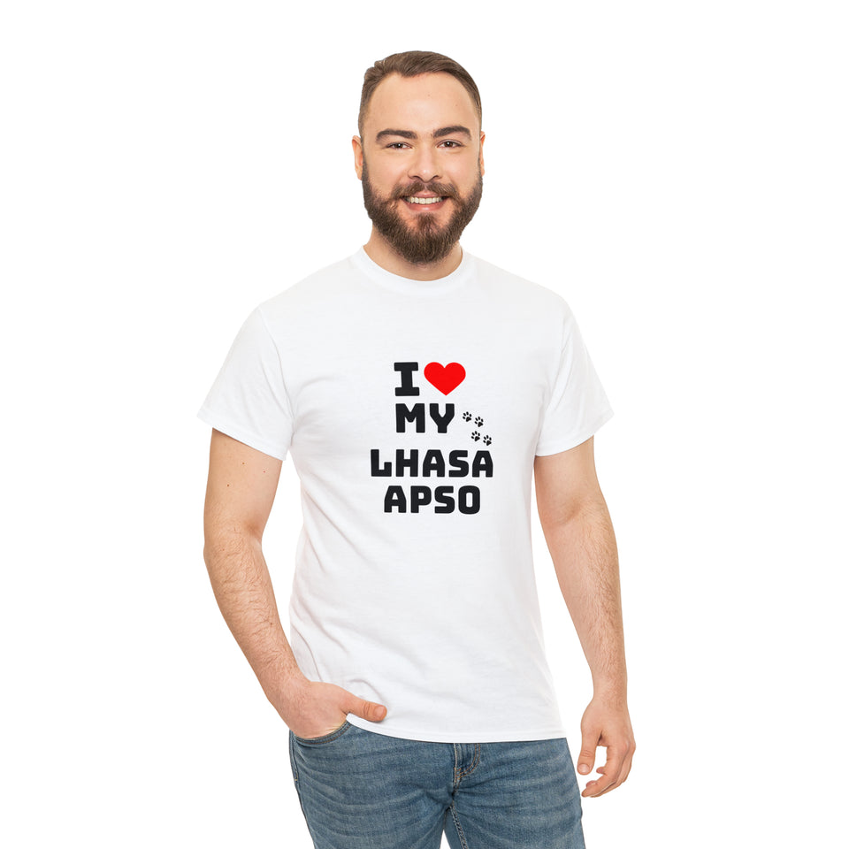 I Love My Lhasa Apso Unisex Heavy Cotton Tee