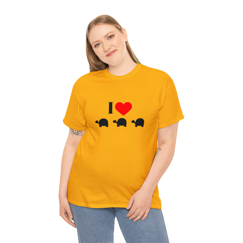I Love Turtles Unisex Heavy Cotton Tee