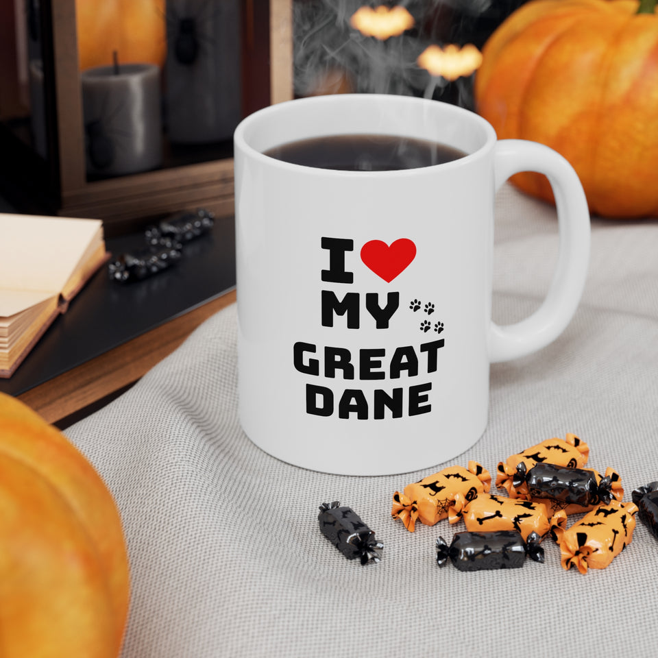 I Love My Great Dane Ceramic Mug 11oz