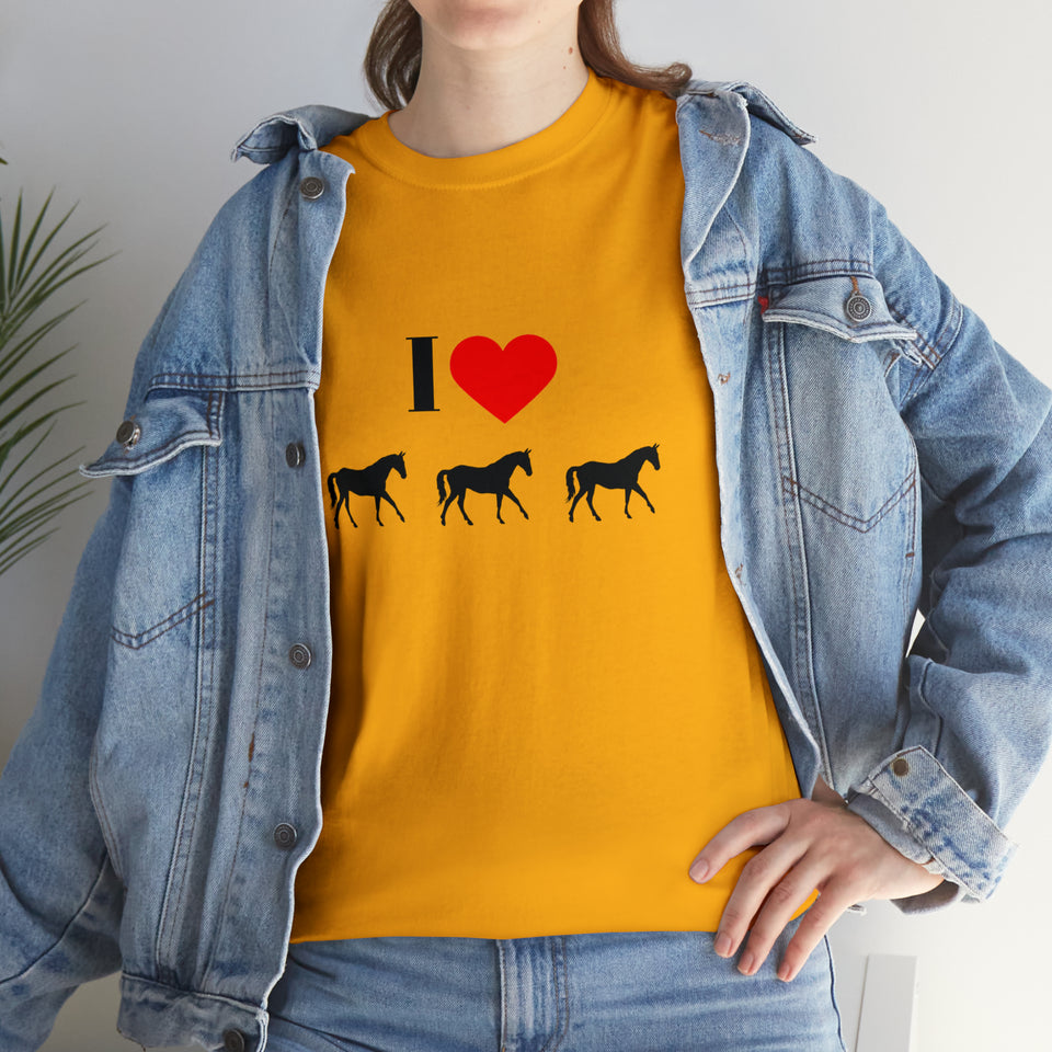 I Love Horses Unisex Heavy Cotton Tee