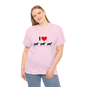 I Love Horses Unisex Heavy Cotton Tee