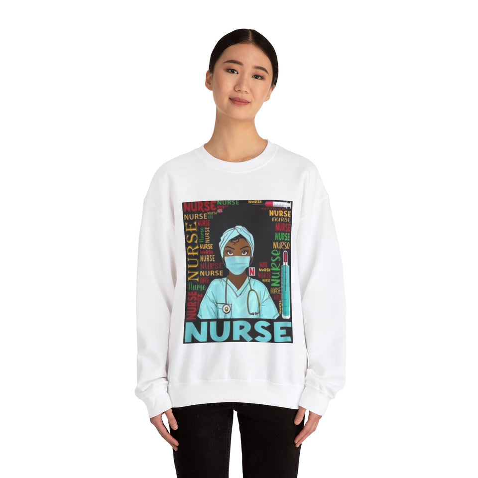 Black Nurse Crewneck Sweatshirt