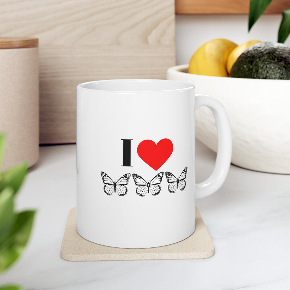 I Love Butterflies Ceramic Mug 11oz