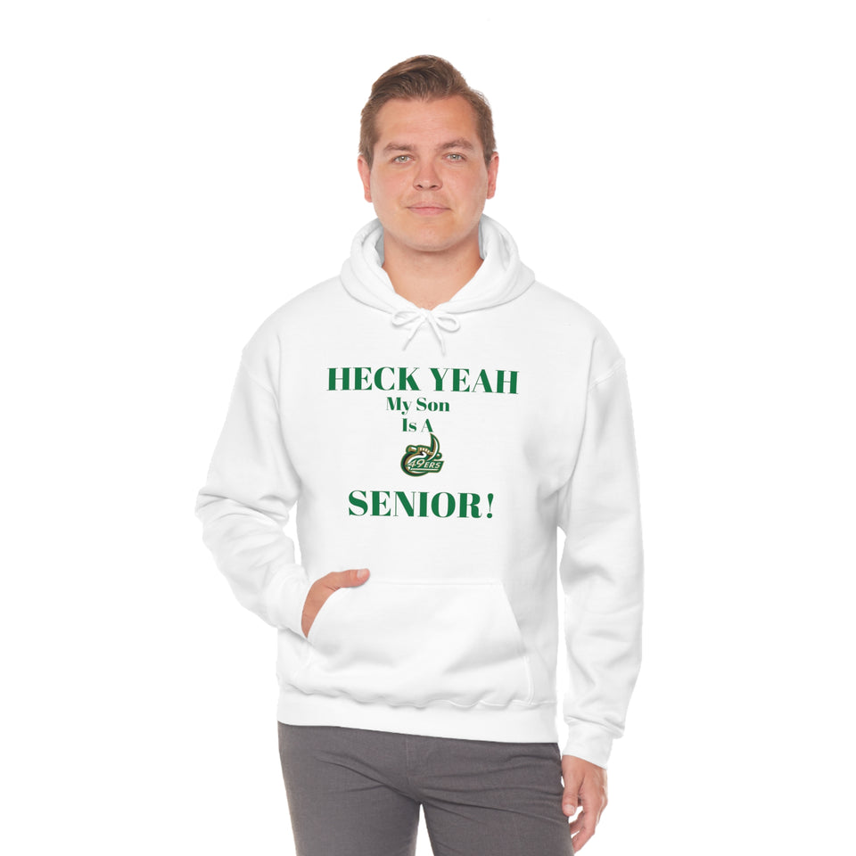 Heck Yeah My Son is A UNCC Senior Unisex Heavy Blend™ Hooded Sweatshirt