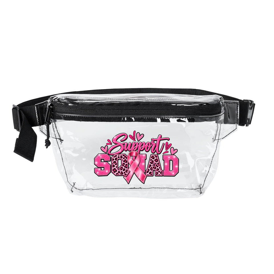 Support Squad Breast Cancer Awareness Transparent Fanny Pack