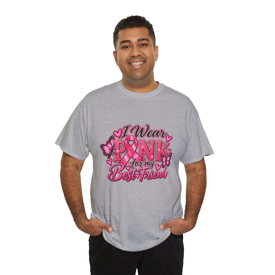 Breast Cancer Awareness Best Friend Unisex Heavy Cotton Tee