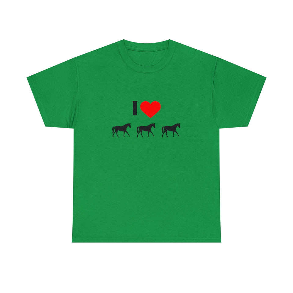 I Love Horses Unisex Heavy Cotton Tee