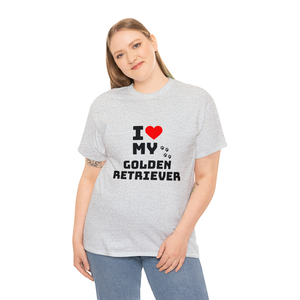 I Love My Golden Retriever Unisex Heavy Cotton Tee