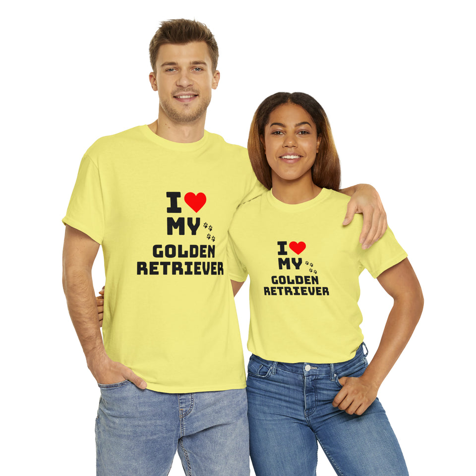 I Love My Golden Retriever Unisex Heavy Cotton Tee