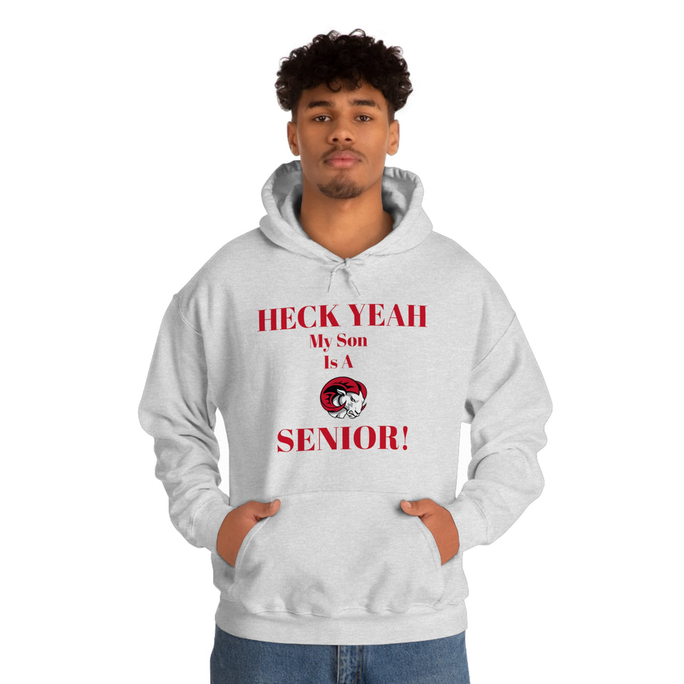 Heck Yeah My Son is A WSSU Senior Unisex Heavy Blend™ Hooded Sweatshirt