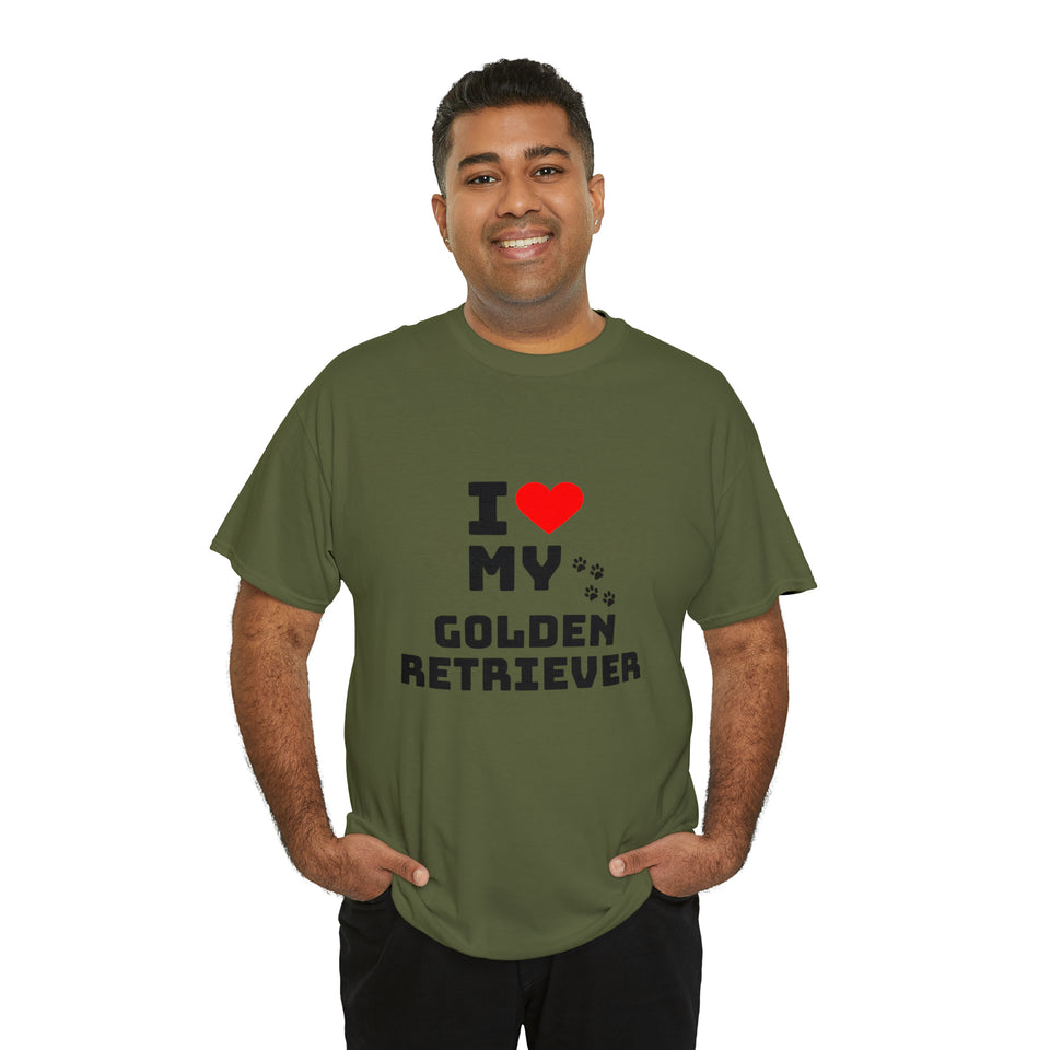 I Love My Golden Retriever Unisex Heavy Cotton Tee