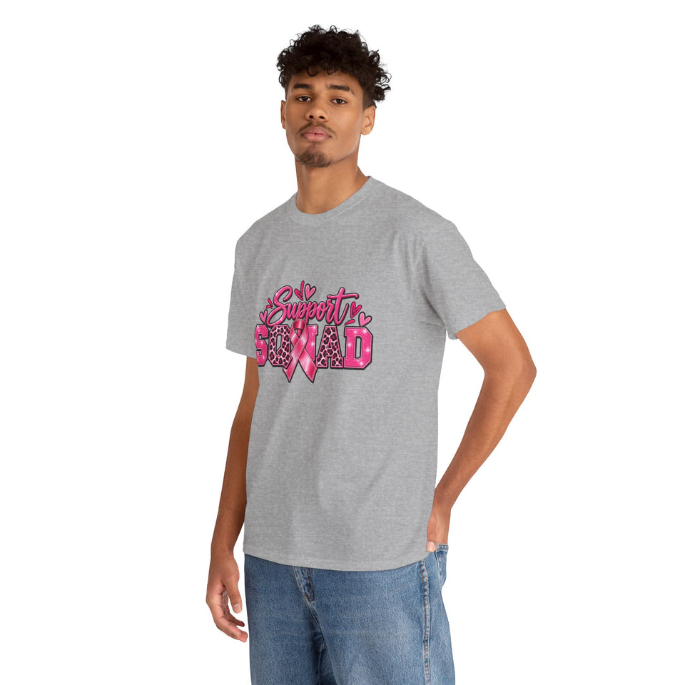 Support Squad Breast Cancer Awareness Unisex Heavy Cotton Tee