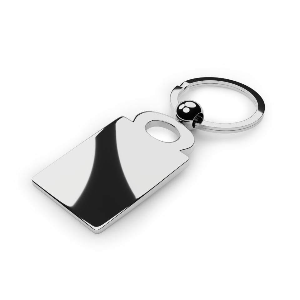 Travel With Glitter Rectangle Photo Keyring