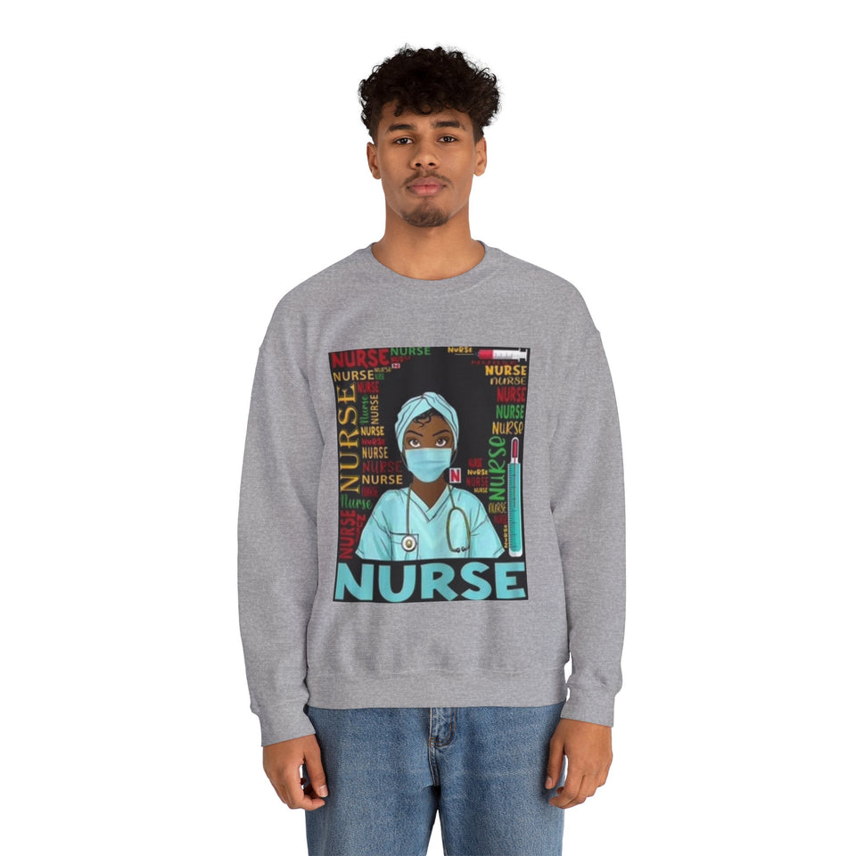 Black Nurse Crewneck Sweatshirt