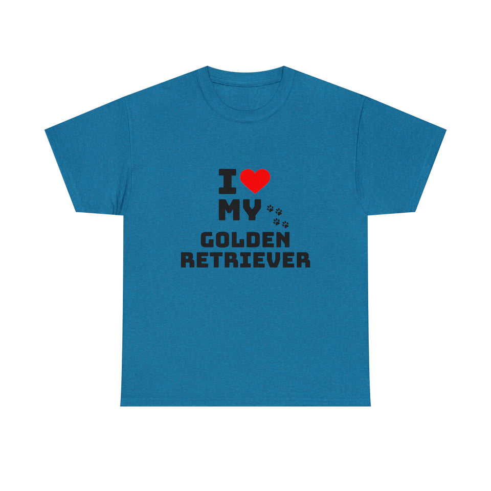 I Love My Golden Retriever Unisex Heavy Cotton Tee