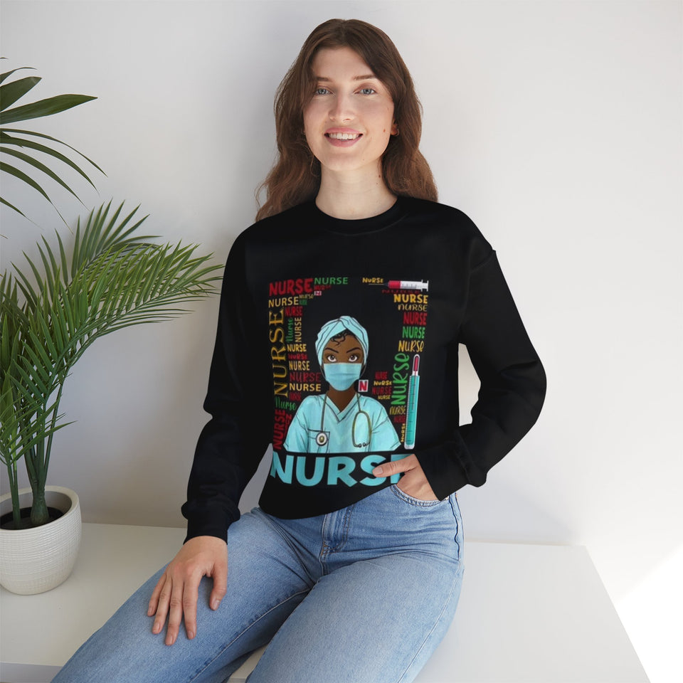 Black Nurse Crewneck Sweatshirt