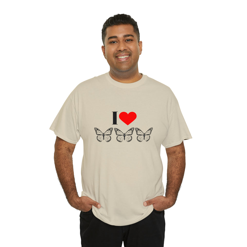 I Love Butterflies Unisex Heavy Cotton Tee