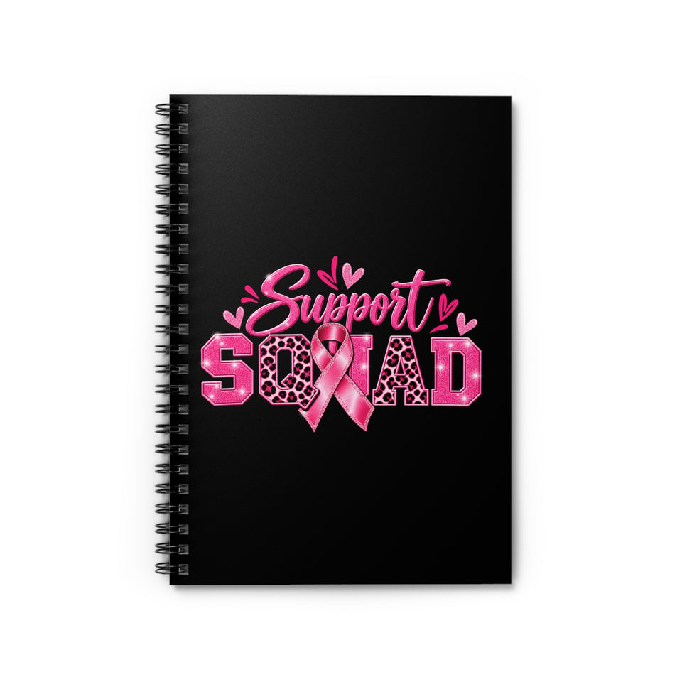 Support Squad Breast Cancer Awareness Spiral Notebook - Ruled Line