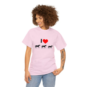 I Love Horses Unisex Heavy Cotton Tee