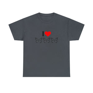 I Love Butterflies Unisex Heavy Cotton Tee