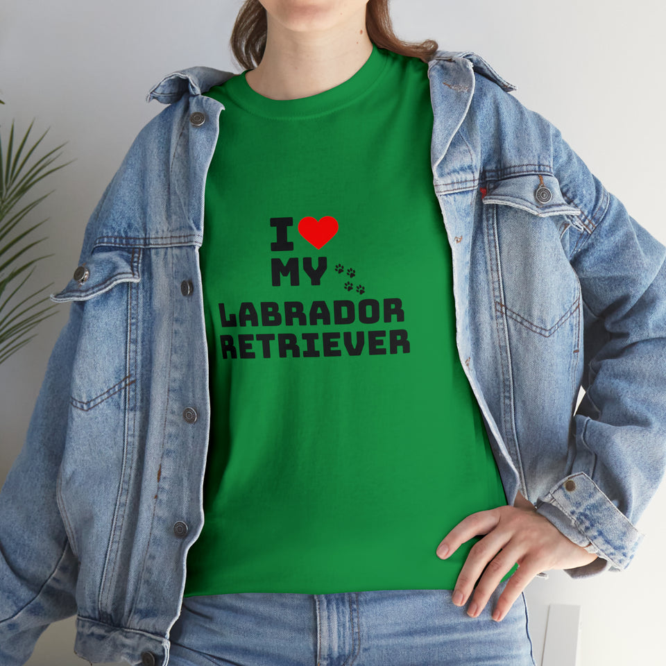 I Love My Labrador Retriever Unisex Heavy Cotton Tee