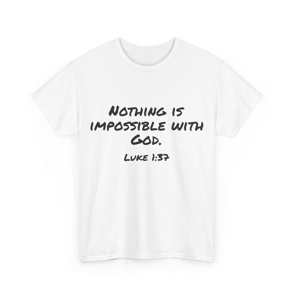 Luke 1:37 Unisex Heavy Cotton Tee