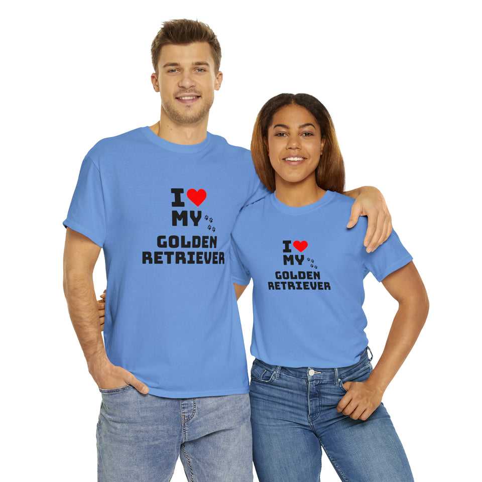 I Love My Golden Retriever Unisex Heavy Cotton Tee