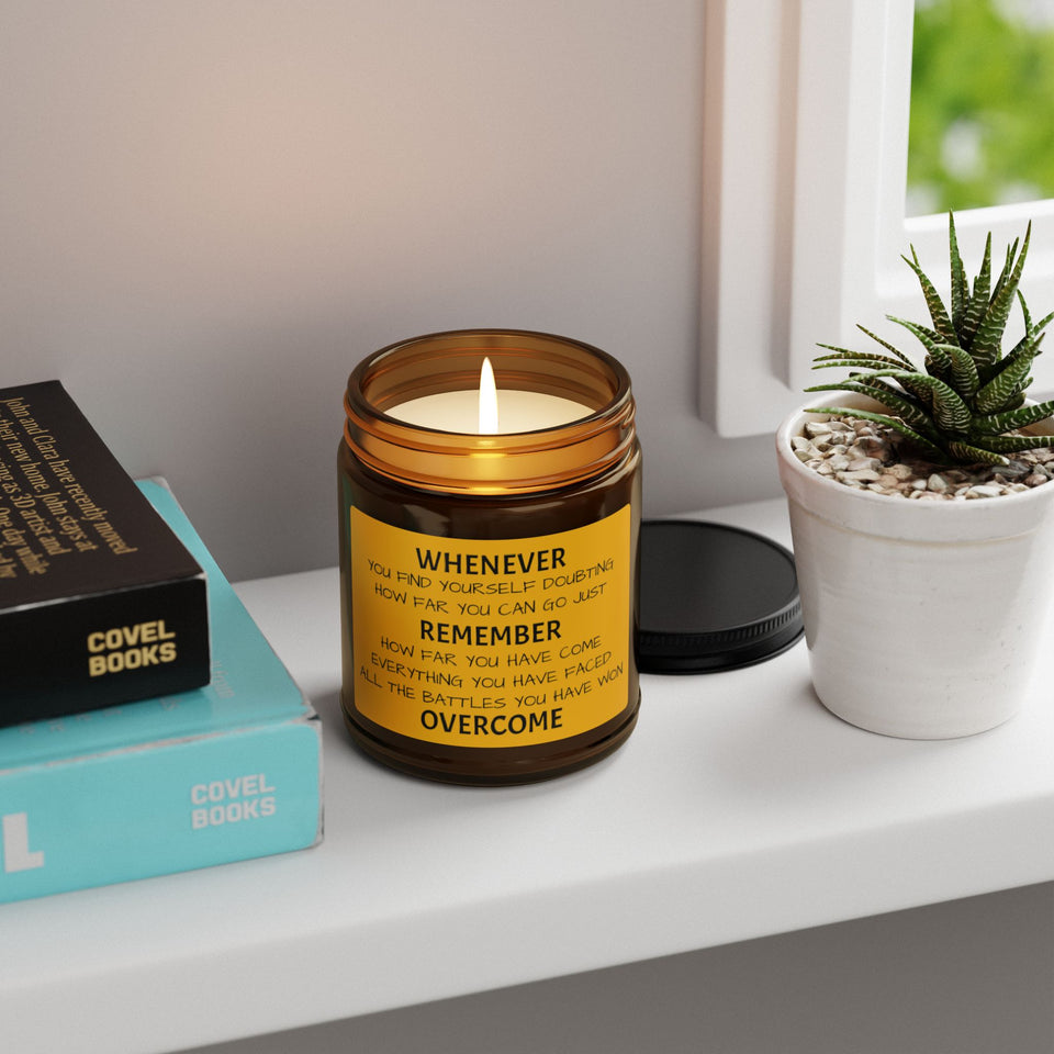 Overcome Scented Soy Candle (Multi-Size, Amber Jar)