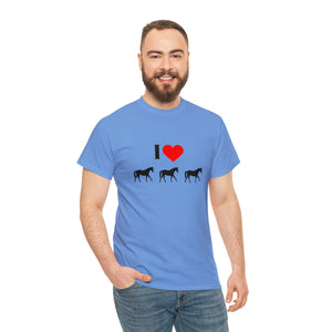 I Love Horses Unisex Heavy Cotton Tee