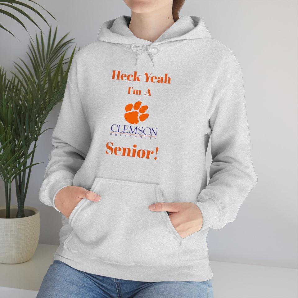 Heck Yeah I'm A Clemson Senior Unisex Heavy Blend™ Hooded Sweatshirt