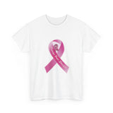 Breast Cancer Awareness Courage Hope Strength RibbonUnisex Heavy Cotton Tee