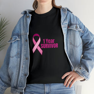 1 Year Survivor Unisex Heavy Cotton Tee