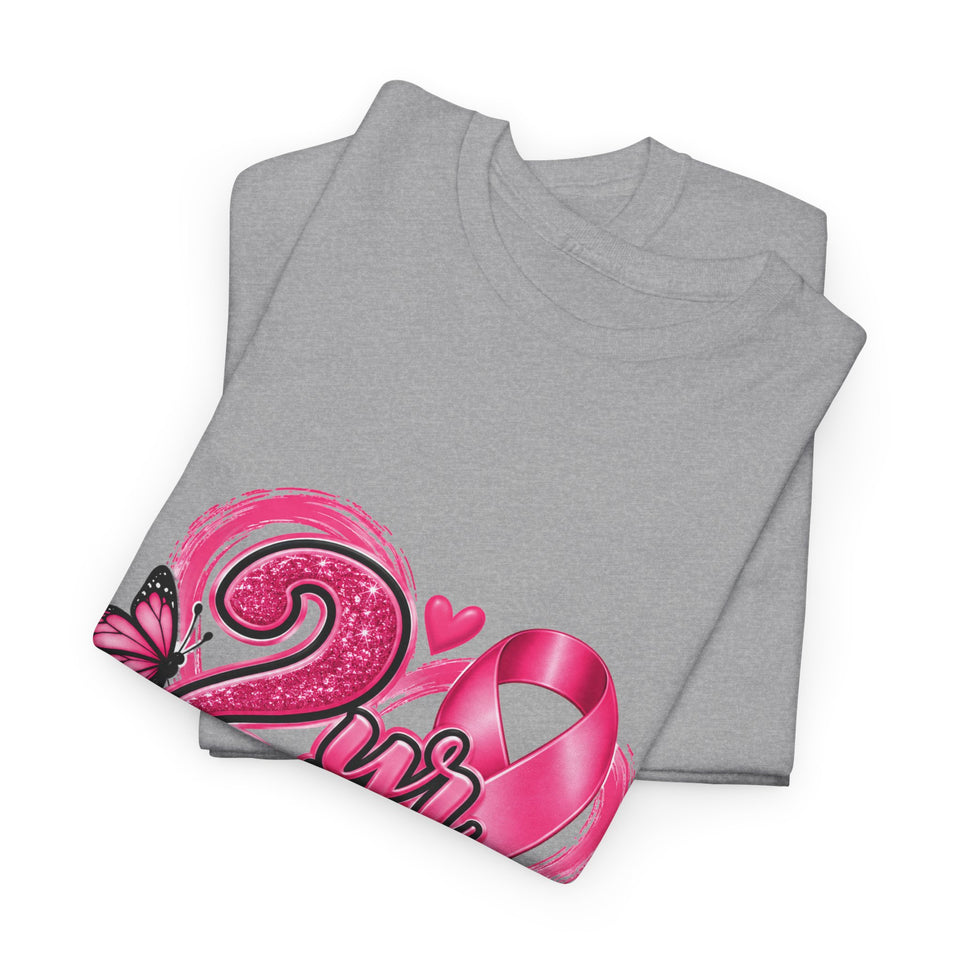 2 Yr Survivor Breast Cancer Awareness Unisex Heavy Cotton Tee
