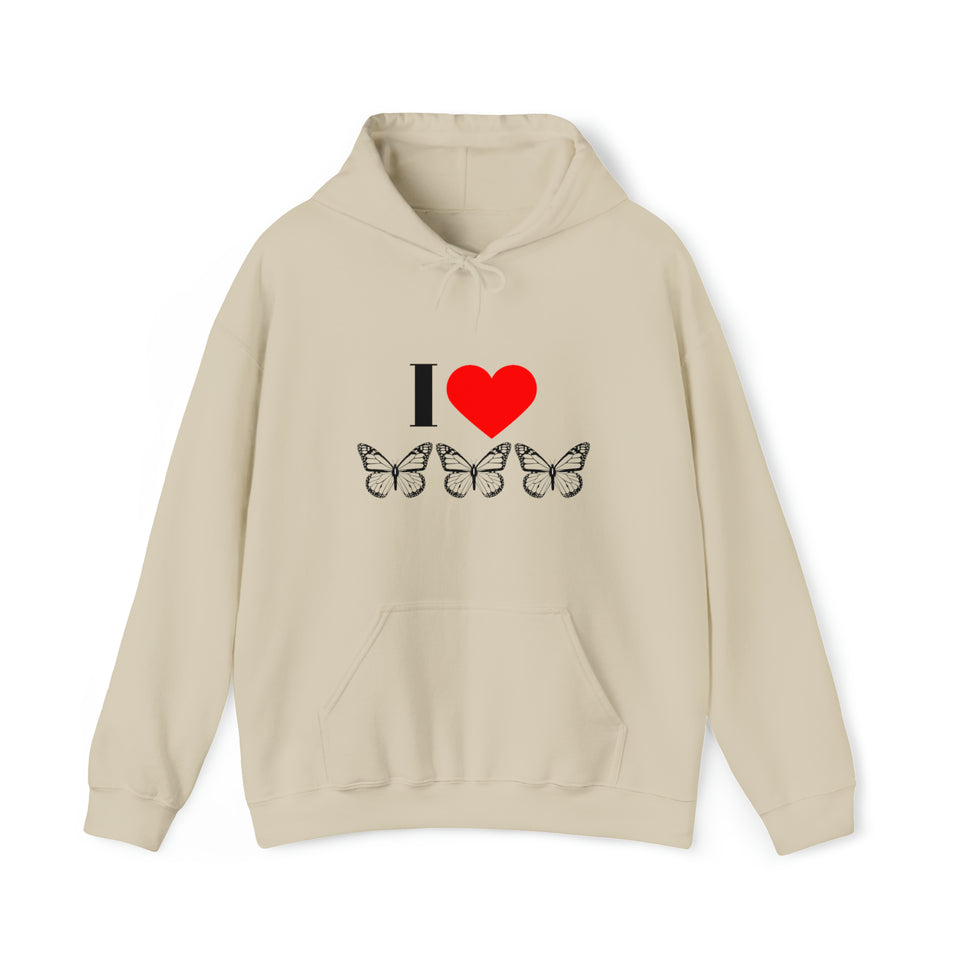 I Love Butterflies Unisex Heavy Blend™ Hooded Sweatshirt