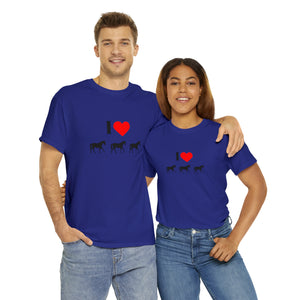 I Love Horses Unisex Heavy Cotton Tee