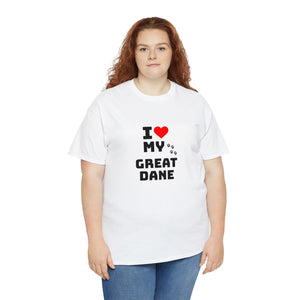 I Love My Great Dane Unisex Heavy Cotton Tee