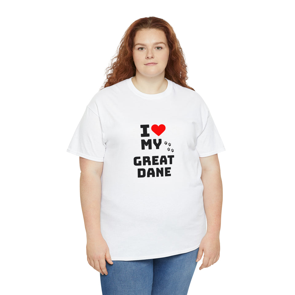 I Love My Great Dane Unisex Heavy Cotton Tee