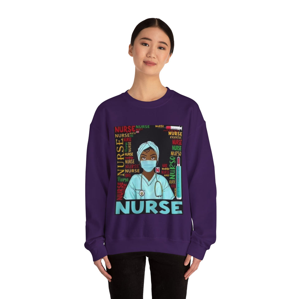 Black Nurse Crewneck Sweatshirt