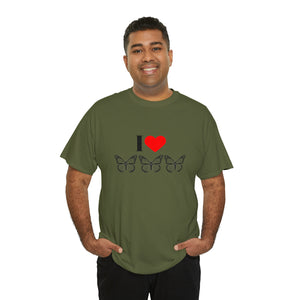 I Love Butterflies Unisex Heavy Cotton Tee