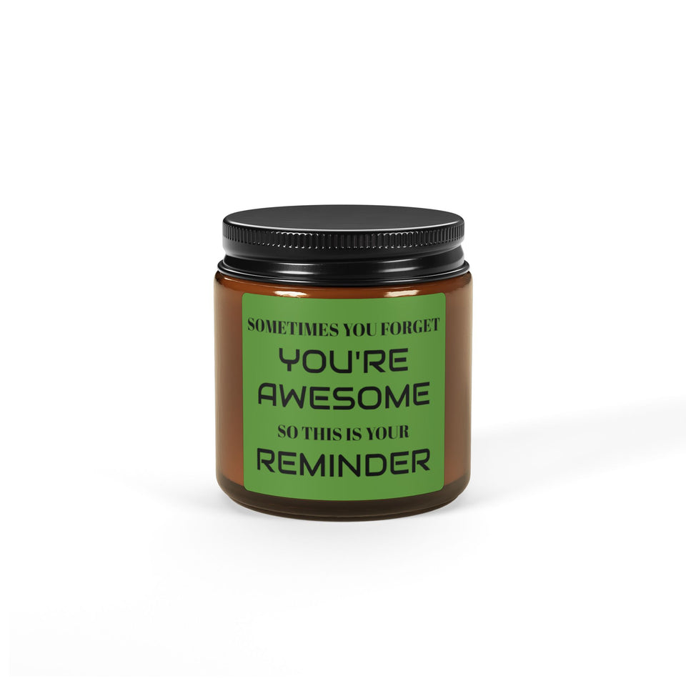 You're Awesome Scented Soy Candle (Multi-Size, Amber Jar)