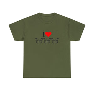 I Love Butterflies Unisex Heavy Cotton Tee