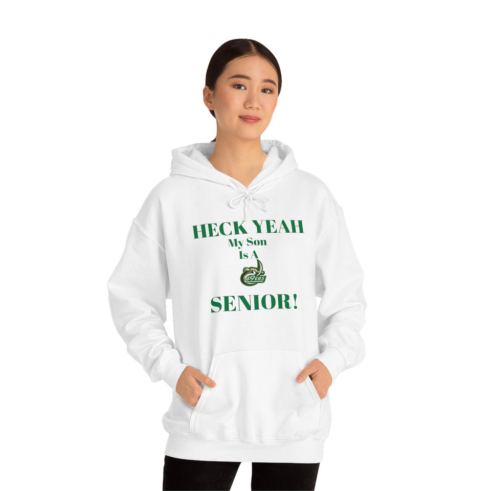 Heck Yeah My Son is A UNCC Senior Unisex Heavy Blend™ Hooded Sweatshirt