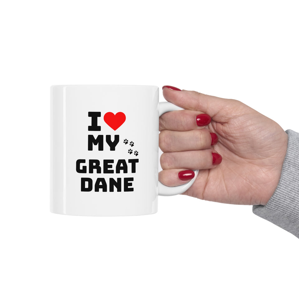 I Love My Great Dane Ceramic Mug 11oz